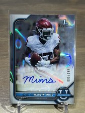 2021-22 Bowman University Chrome 1st Marvin Mims Lava Refractor Auto #95/199
