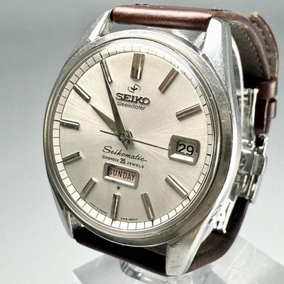 SEIKO 6206 8170 Seikomatic Watch AD Dial Automatic Silver Day Date 3 Hands Japan