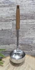 Vintage Stainless-Steel Ladle with Faux Wood Handle, Mid Century Modern USA Made