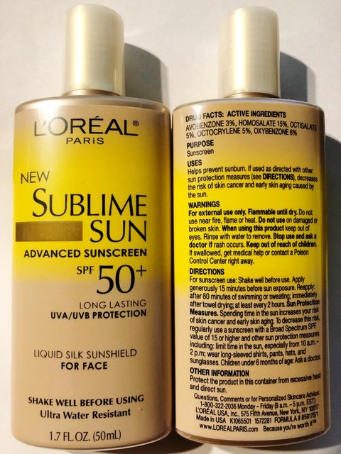 loreal face sunscreen spf 50