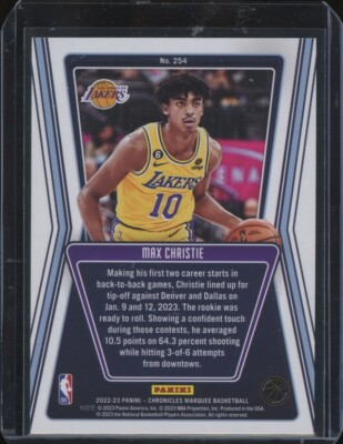 クラシック IMAGO CHRISTI 2022 Panini Chronicles Marquee #254 Max Christie RC | eBay