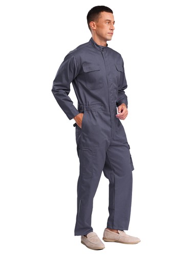 Men Bodysuit Workers Overall Workshop Jumpsuit Garage Rompers Pockets Workwear - Picture 38 of 57