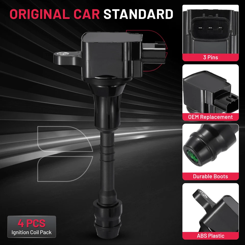 4pcs Ignition Coil Pack for 2002-2006 Nissan Sentra l4 1.8L C1397 UF351 - Image 2 of 4