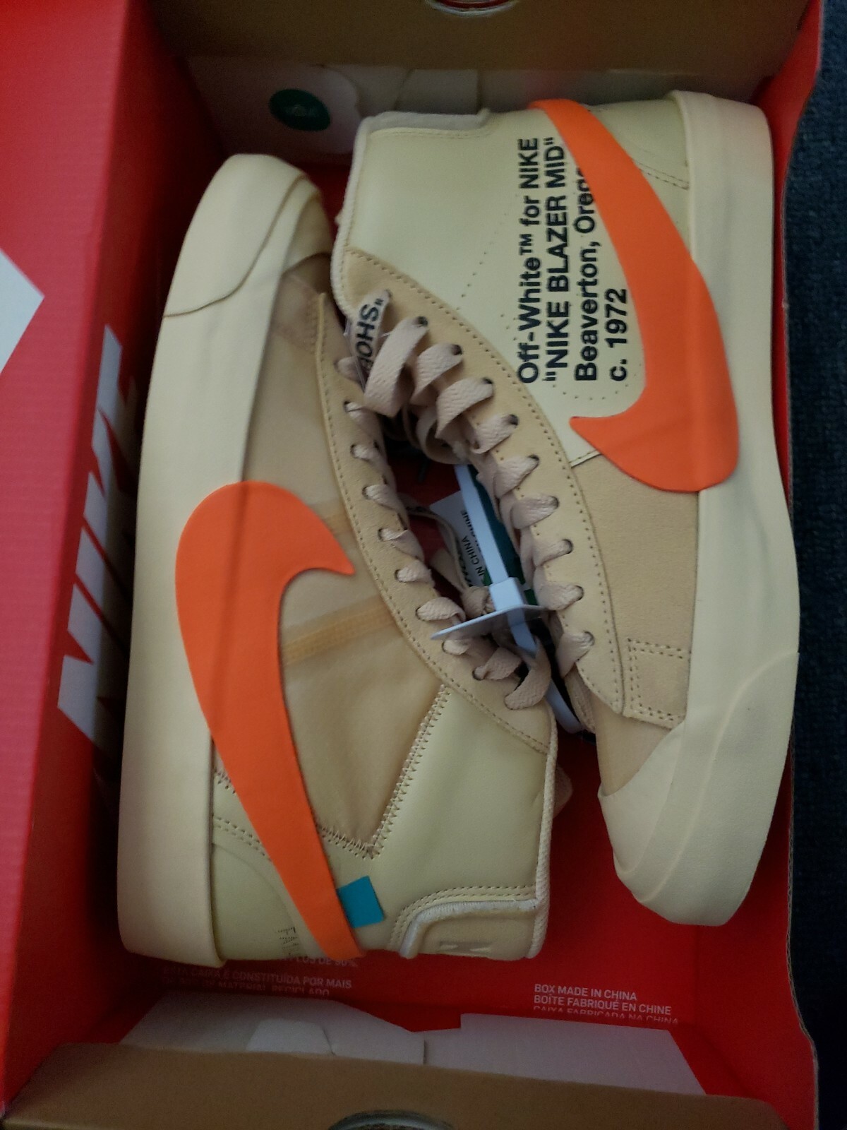 OFF WHITE X NIKE Taglia 7 Nike Blazer Mid x BIANCO SPORCO All Hallows Eve 2018