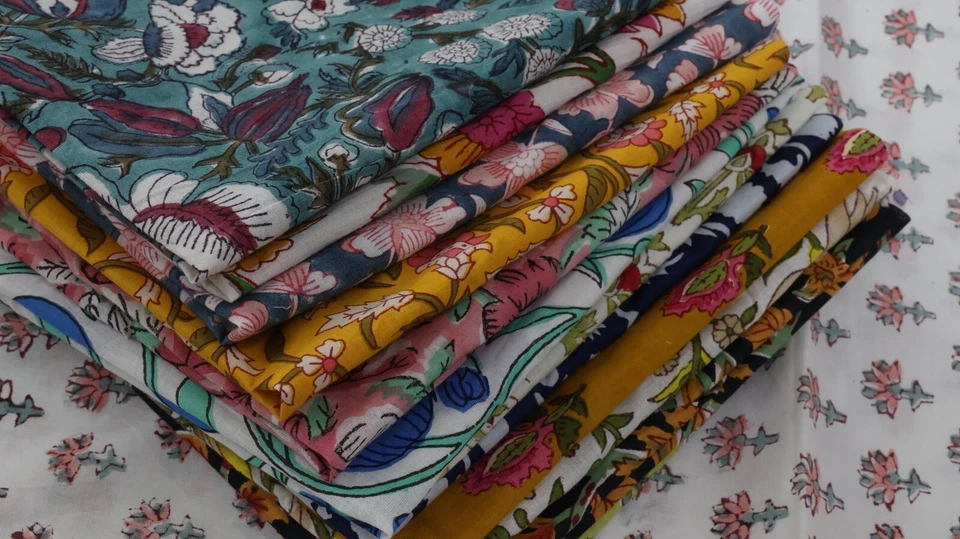 100 Floral Cotton Fabric, Fabric Scraps RemnantsQuilting Cotton,Fabric Patchwork - Image 4 of 4