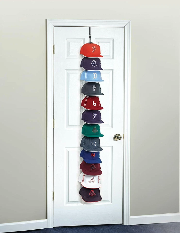 Perfect Curve Baseball Cap Rack Organizer System– 36 Caps Hold, 12 clips, Black Foto 4 de 4