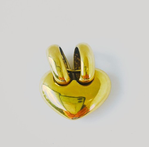Vintage Chimento Necklace, Heart Pendant 18ct Gold - Picture 6 of 9
