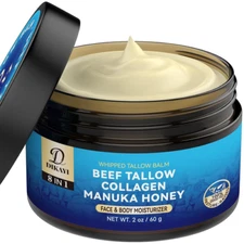 Whipped Beef Tallow Balm for Skin - Organic Grass-Fed & 2 2 Ounce (Pack of 1)