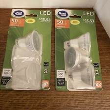  4 Great Value LED Light Bulbs 6w  50 W Equivalent MR 16 Lamp GU10 Base