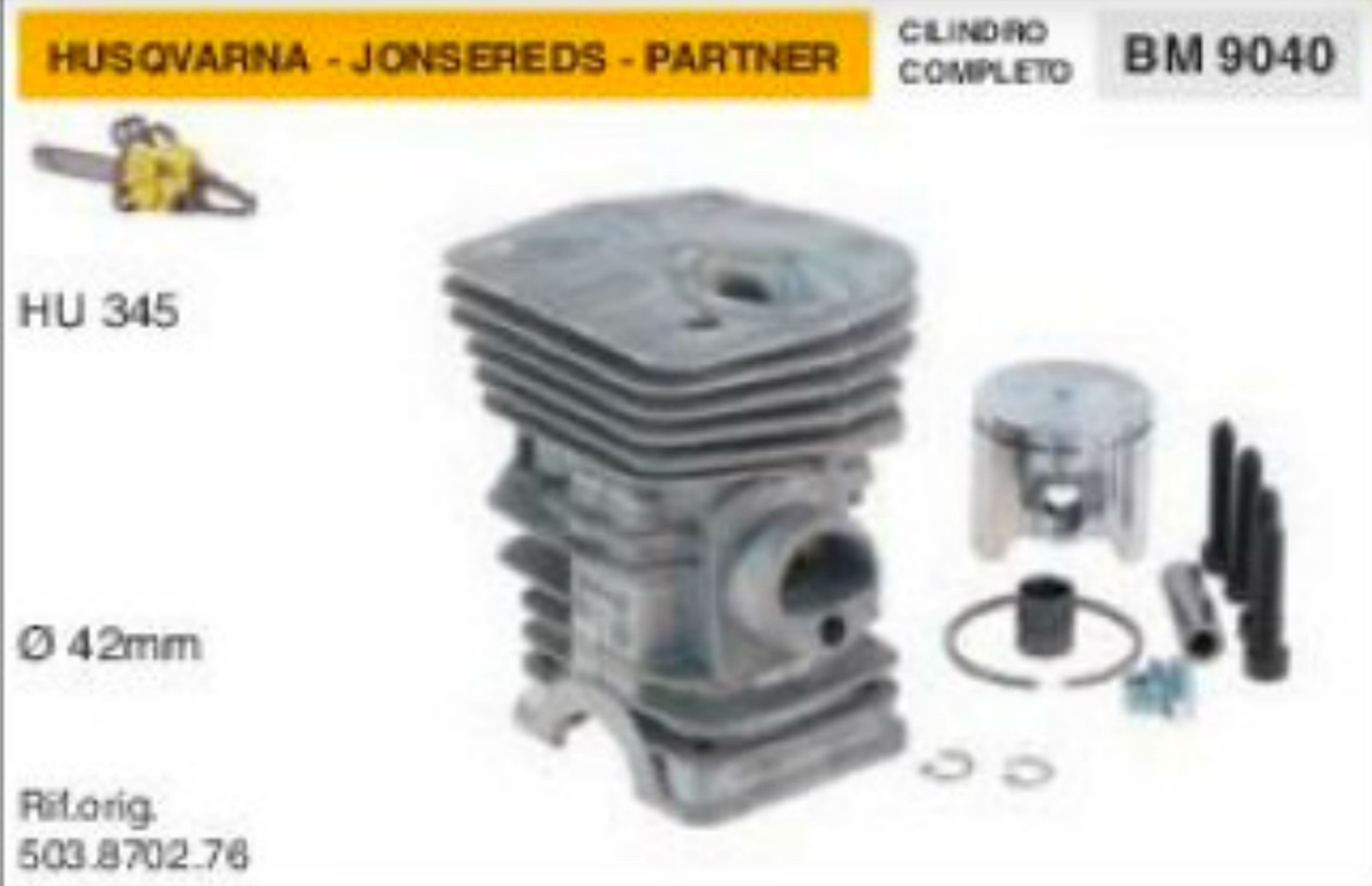 Gruppo Termico 42mm Compatibile Husqvarna 340 345 Jonsered 2145 2141