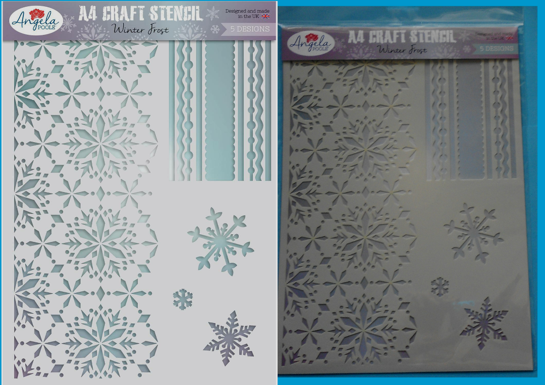 WINTER FROST A4 Layering STENCIL MASK APWFST05 snowflakes background Angela Pool