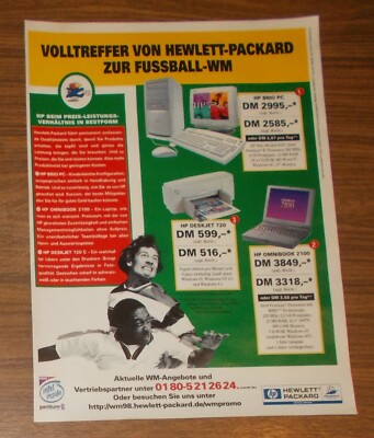 Seltene Werbung HEWLETT-PACKARD HP BRIO PC & OMNIBOOK 2100 Notebook WM '98 1998