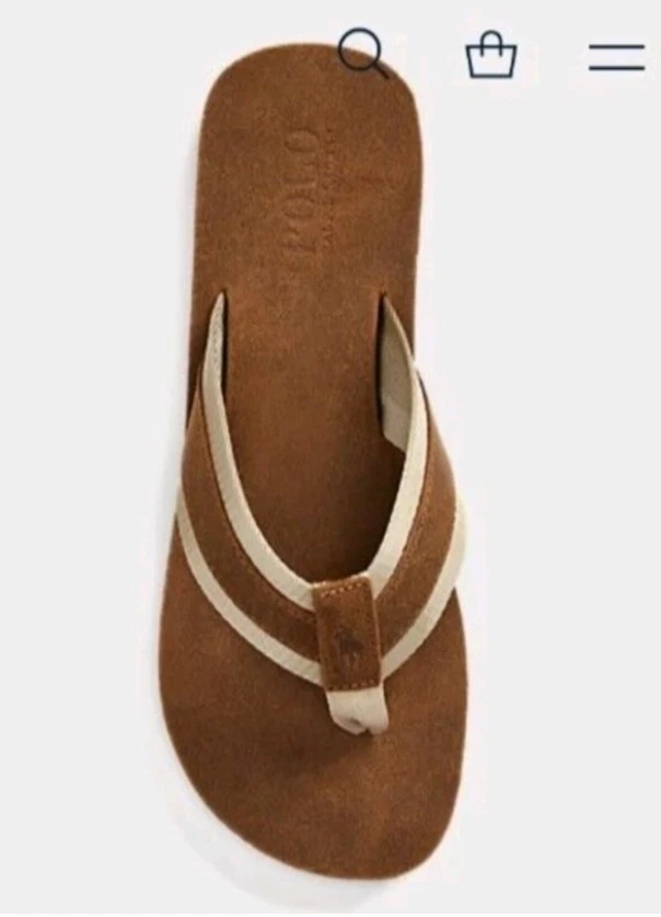 Polo Ralph Lauren Brown/Tan Suede Leather Sandals Flip Flops 8,9,10,11,12,13
Opens in a new window o
