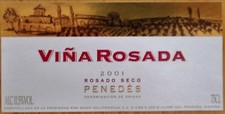 etiquetas vinos ESPAÑA VIÑA ROSADA Rosado Seco 2001 Penedes  wine labels