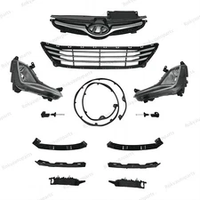 11PC For Elantra 2014-2016 Upper Lower Chrome Grille Fog lights Bumper Brackets