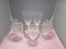 Mikasa Park Lane Clear Crystal Iced Tea Goblets Glasses 7.25" Tall 12 Oz ~ 5 Pc