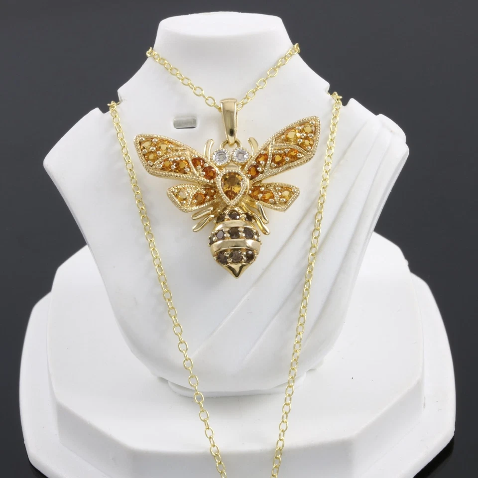 COLLAR INSECTO PLATA 925 S. CITRINO Y CUARZO AHUMADO COLORESG por Lorenzo Foto 3 de 3