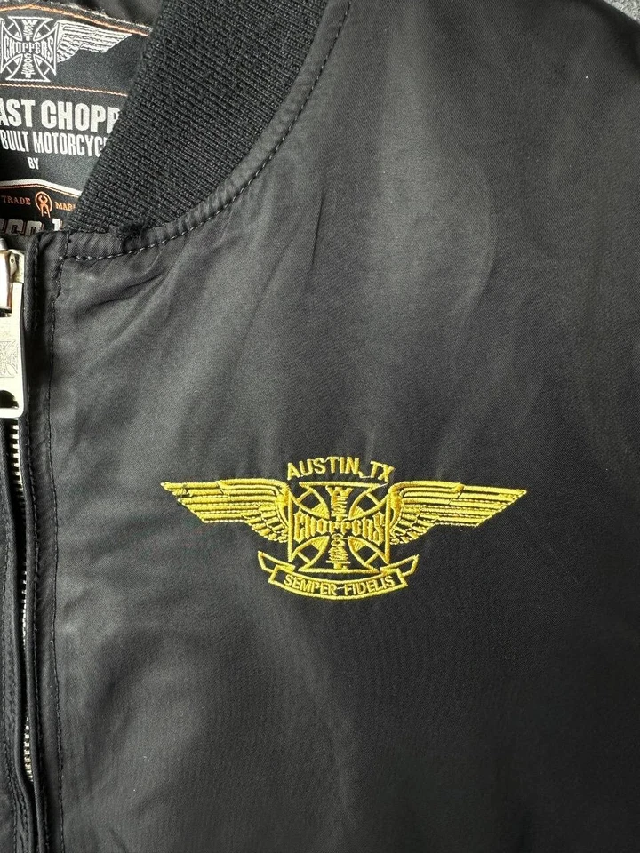 Chaqueta Bomber West Cost Choppers Iron Cross Motociclista Talla L Foto 4 de 4