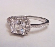 Square CZ  Pave Sterling Silver Ring