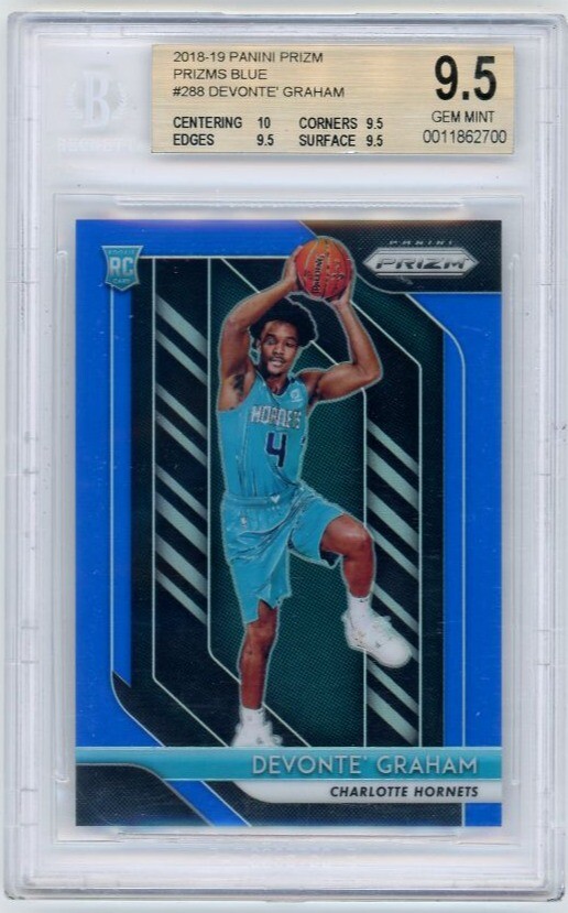 2018-19 Panini Prizm Prizms Blue Devonte' Graham #288 BGS 9.5 ROOKIE RC /199