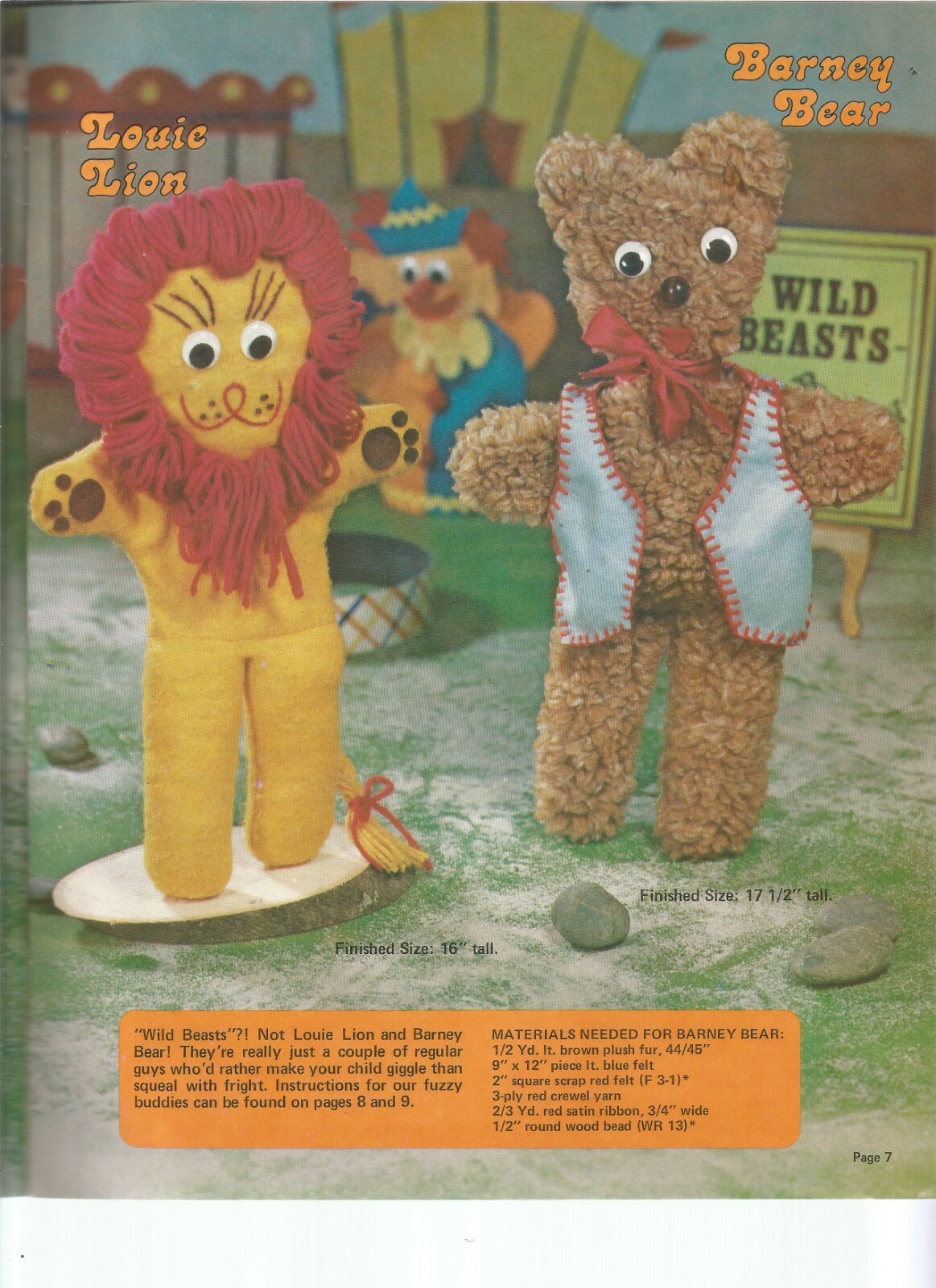 Hand Puppets Sewing Instructions Hazel Pearson Handicrafts Vintage G93