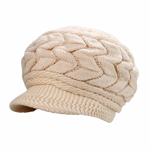 Women's Visor Hat,Winter Warm Knitted Cap Hat,Slouchy Wool Beanie Hat Cabbie Cap - Bild 12 von 25