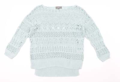 NEXT Damenpullover grüner Rundhalsausschnitt Baumwolle Größe S