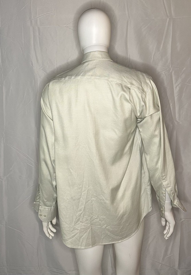 Tasso Elba Men's Classic Fit White&Green Button Up Long Sleeve Large