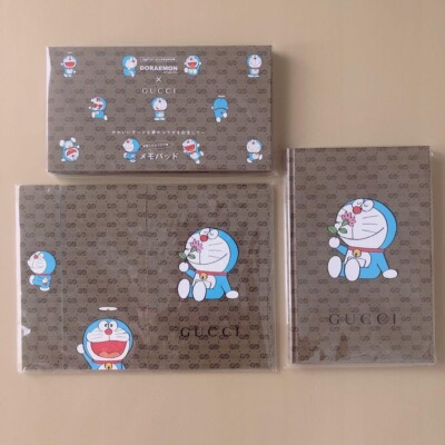 Doraemon X GUCCI Stationery 3 Set Notebook Memo Pad Letter Paper Limited