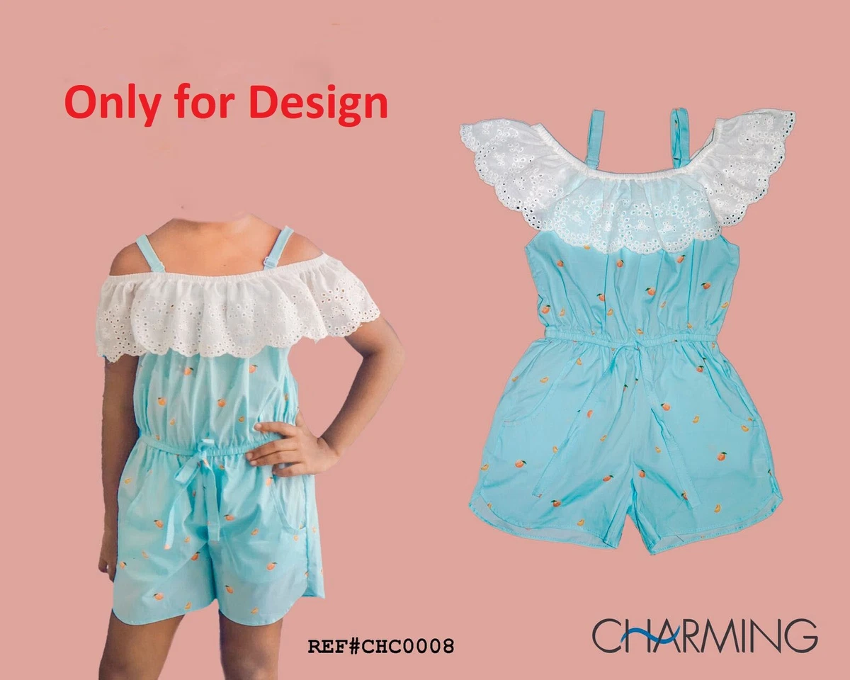 Kids Girl frock with lase Printed Design sleeveless dress Viscose
