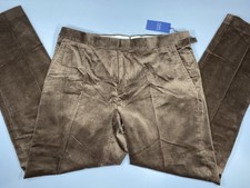 Polo Ralph Lauren Mens Pants Brown Size 40x34 Thick Wale Corduroy Suit Trousers