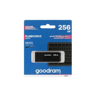 goodram USB Memory Stick with 256GB UME3 - USB 3.0 Data Storage Pen Drive - Read