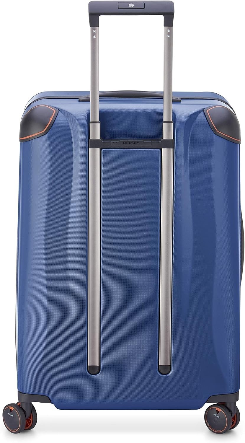 DELSEY PARIS Cactus Hardside Luggage with Spinner Wheel Navy Checked-Medium 24"