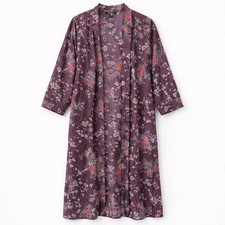 Silk like kimono Style Mauve floral elegant luxury Cottagecore Cherry Blossom