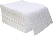 Heavyweight Oil Absorbent Pads - 15"x18", 100 Count, White