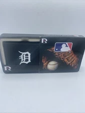Rico Industries Detroit Tigers MLB Genuine Leather black Bifold Wallet in Tin