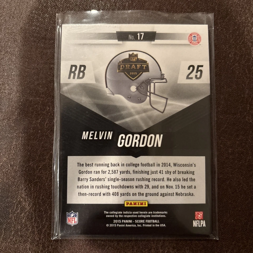 MELVIN GORDON 2015 PANINI SCORE ROOKIE HELMET #17 CHARGERS - Image 2 of 2