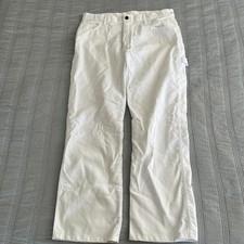 Dickies Carpenter Painters Pants Jeans White Sz 36X30 Relaxed Fit Straight