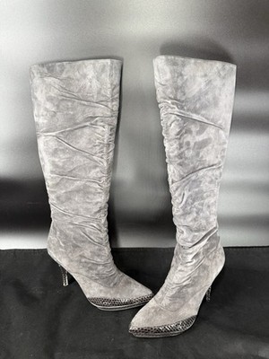 Womens Enzo Angiolini Eagillot Gray Knee High Boots Shoes Size 7.5