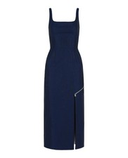 Alexander McQueen Womens Zip Slash Midi Dress
