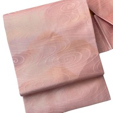 Unused Japanese Vintage Kimono Silk Summer NAGOYA Obi Sash Belt Metallic thread