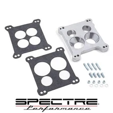 Spectre Carburetor Intake Manifold Adapter Spread Bore QJet / Square Bore 4 Hole