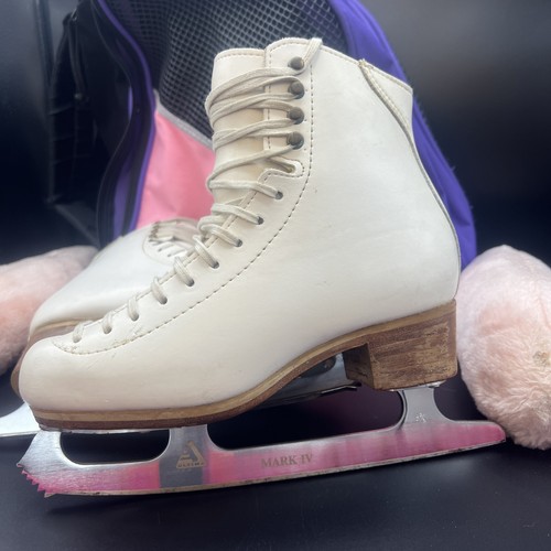 Jackson Mark IV Figure Ice Skates White, Size 4 1/2 Youth
