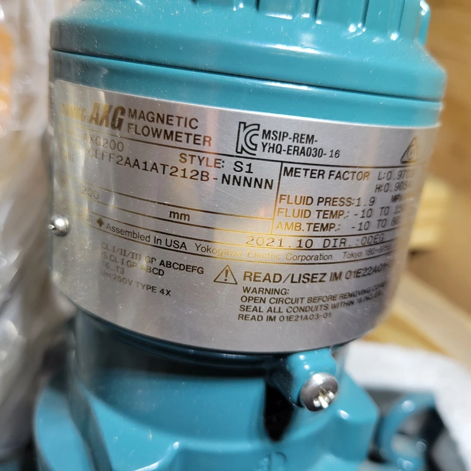 8 «YOKOGAWA Admag (200 мм) магнитный расходомер AXG200-CEFF2AA1AT212B-NNNN/GRL - Изображение 3 из 4