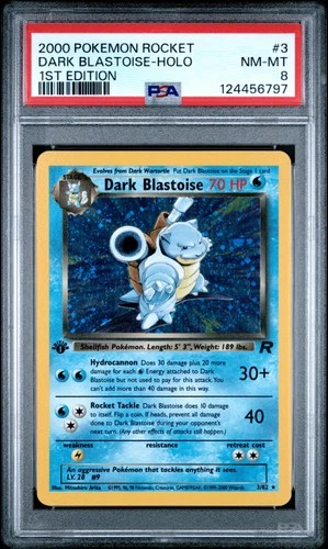 2000 POKEMON ROCKET 1ST ED #3 DARK BLASTOISE-HOLO PSA 8