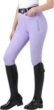 Women's Horse Riding Breeches – Full Seat Silicone Grip, Medium, Lavender 