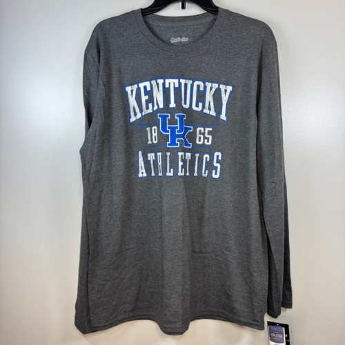 Kentucky Wildcats Long Sleeve Tee Mens XL Blue UK Logo Game Day Fan Gear Sporty