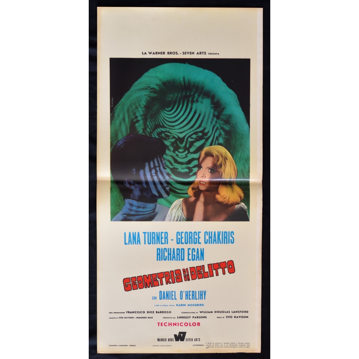 Locandina originale film Geometria di un delitto (1969) - Regia di Tito Davison