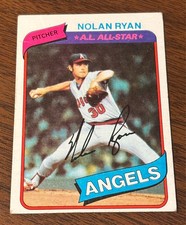 Nolan Ryan California Angels Hall of Fame/HOF 1980 Topps MLB Baseball Card #580