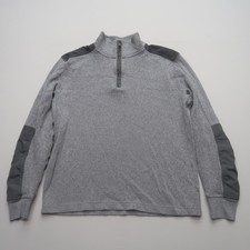 Banana Republic Mens 1/4 Zip Sweater Size Large Grey Pullover High Neck Preppy